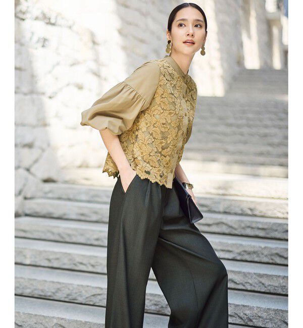 自由区「【SHIHOさん着用】レースブロッキング ブラウス」|シャツ・ブラウス|