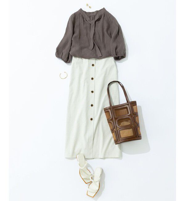 23区「【セットアップ対応】オックスストレッチ スカート」|スカート|