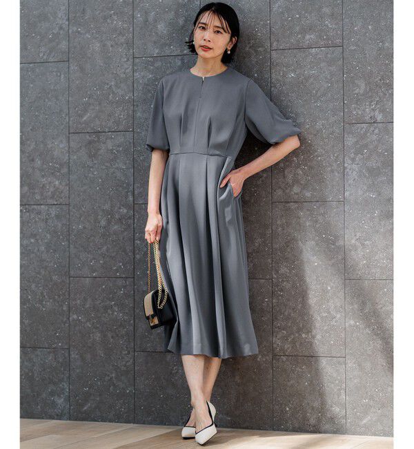 23区「【洗える】エフォートレスダブルクロス バルーンスリーブ ワンピース」|ワンピース|