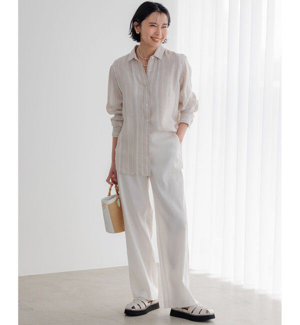 23区「【Oggi8月号掲載/洗える】LIBECO ベーシック シャツ」|シャツ・ブラウス|