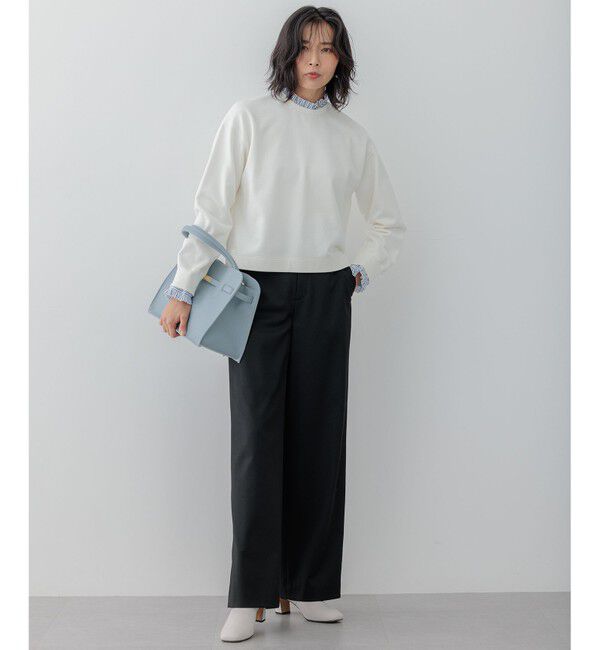 23区「【洗える】クリアコットンテリー ストライプフリル スウェット」|Tシャツ・カットソー|