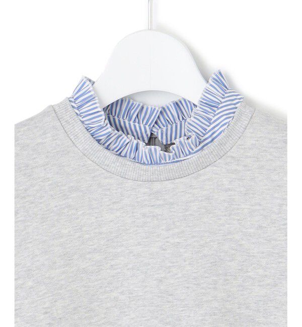 23区「【洗える】クリアコットンテリー ストライプフリル スウェット」|Tシャツ・カットソー|