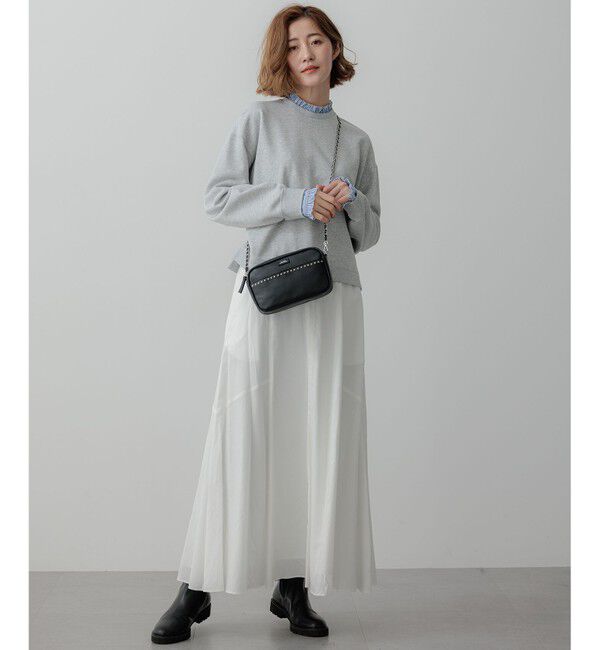 23区「【洗える】クリアコットンテリー ストライプフリル スウェット」|Tシャツ・カットソー|