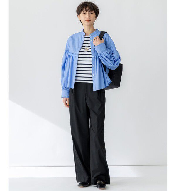 23区「【洗える】CANCLINI ギャザー フレア ブラウス」|シャツ・ブラウス|