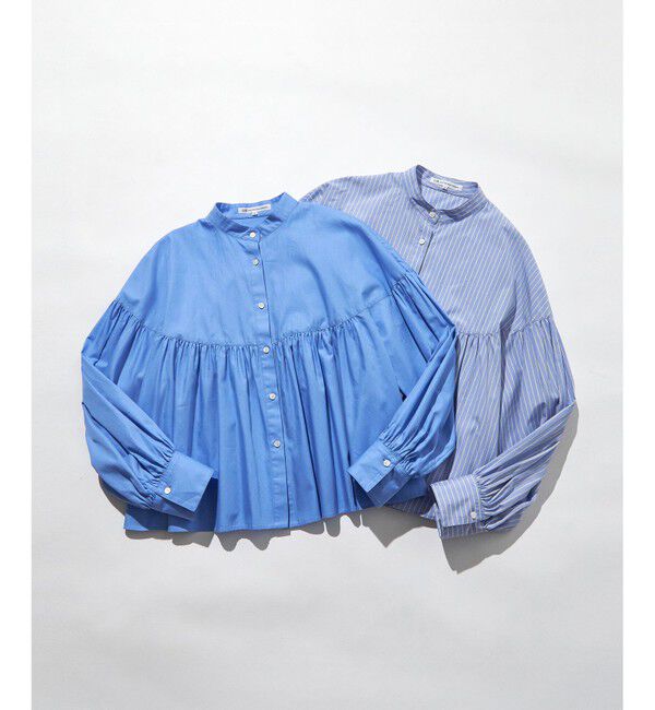 23区「【洗える】CANCLINI ギャザー フレア ブラウス」|シャツ・ブラウス|