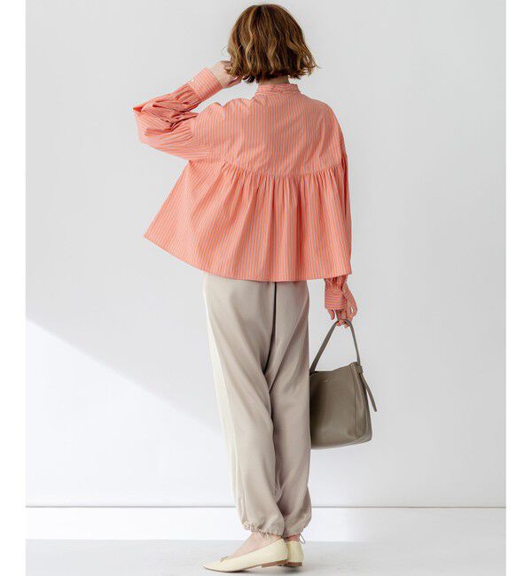 23区「【洗える】CANCLINI ギャザー フレア ブラウス」|シャツ・ブラウス|