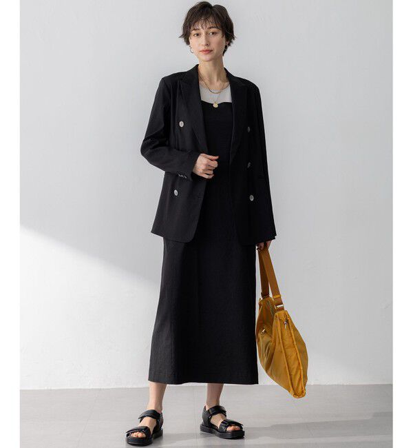 23区「【洗える】リネンレーヨンストレッチ ダブル ジャケット」|テーラードジャケット|