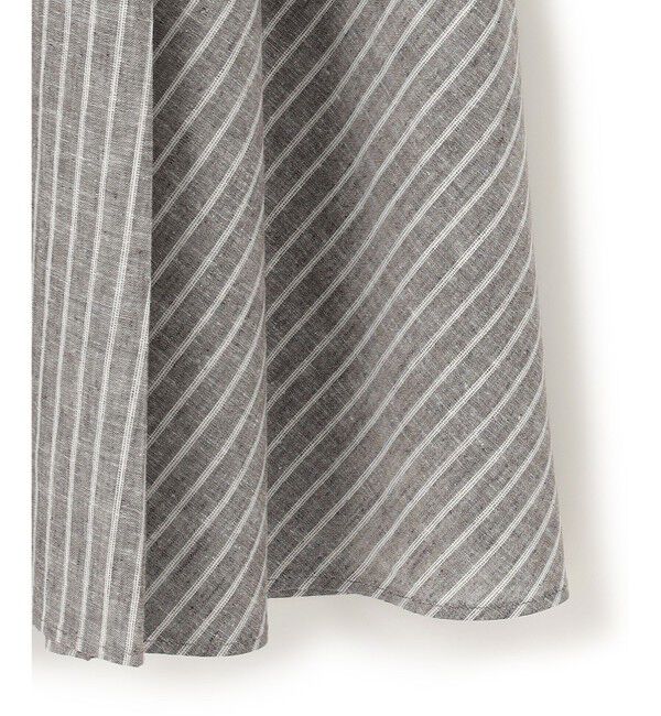 23区「【洗える】リネンコットンストライプ ギャザー スカート」|スカート|