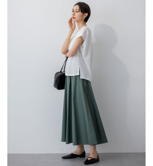 23区「【接触冷感/洗える】ツイストコットンプレーティング タックデザイン カットソー」|Tシャツ・カットソー|