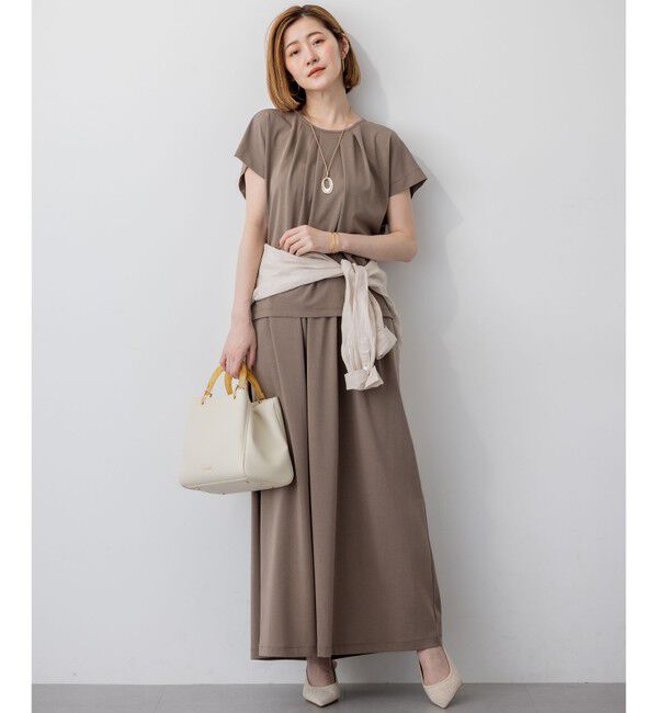 23区「【接触冷感/洗える】ツイストコットンプレーティング タックデザイン カットソー」|Tシャツ・カットソー|