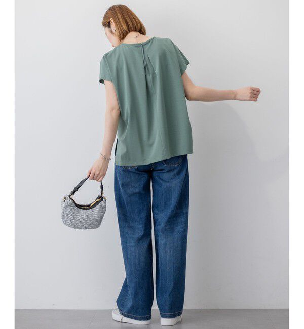 23区「【接触冷感/洗える】ツイストコットンプレーティング タックデザイン カットソー」|Tシャツ・カットソー|