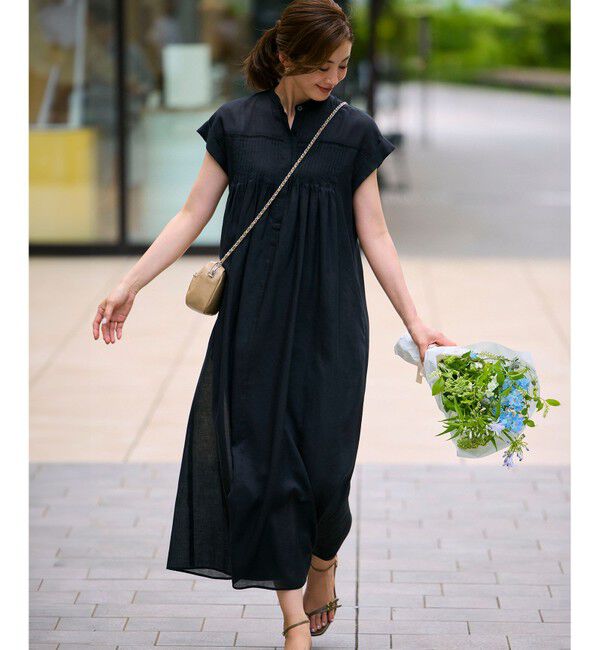 23区「【一部店舗限定/接触冷感/洗える】ラミータンブラー フレンチスリーブ ワンピース」|ワンピース|