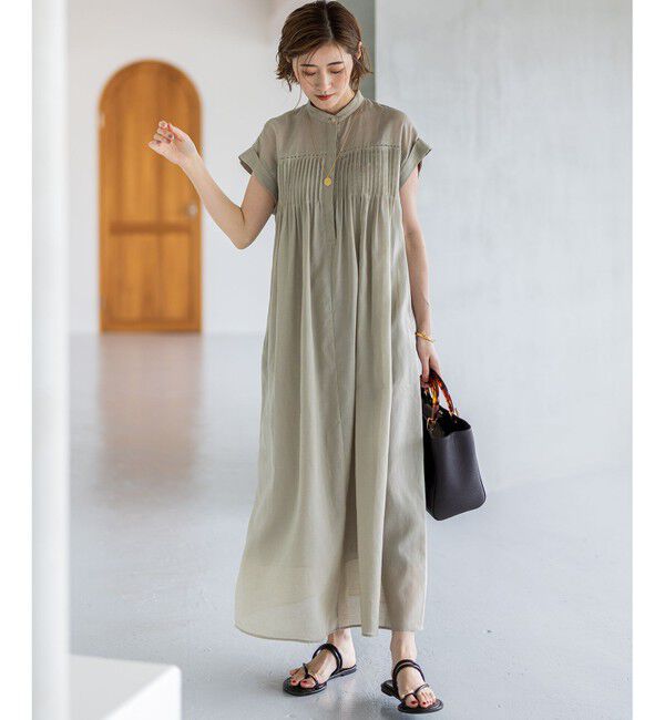 23区「【一部店舗限定/接触冷感/洗える】ラミータンブラー フレンチスリーブ ワンピース」|ワンピース|