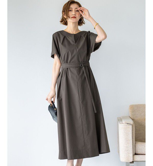 23区「【一部店舗限定/UVカット/洗える】タイプライター サック風 ワンピース」|ワンピース|グレー系