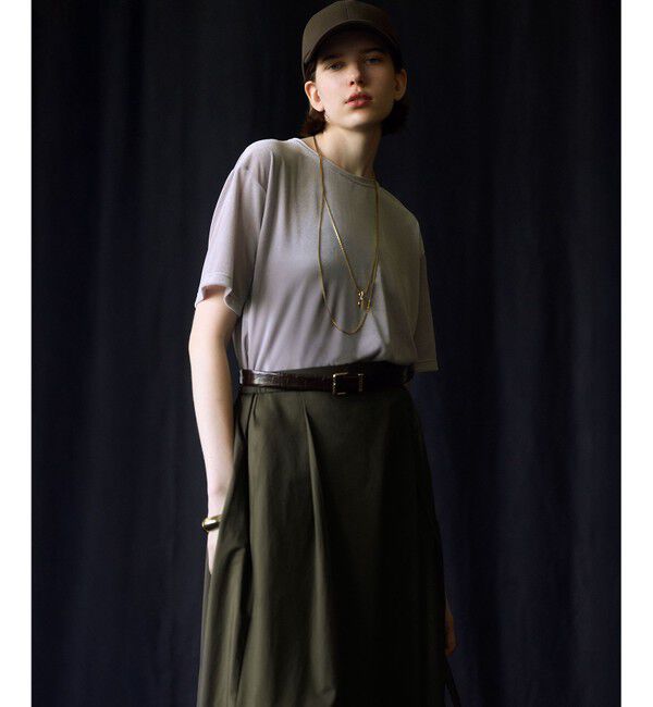 23区「【洗える】ナイロンコットンポプリン タック スカート」|スカート|