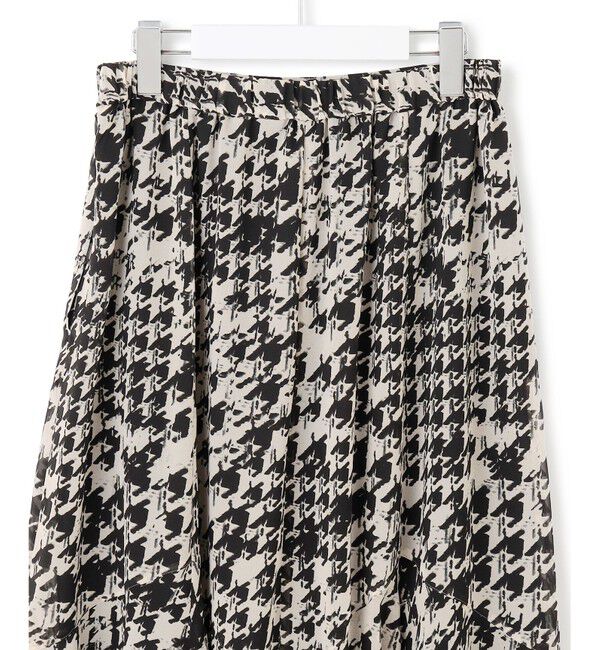 23区「【洗える】ハウンドトゥースアートプリント ギャザー スカート」|スカート|