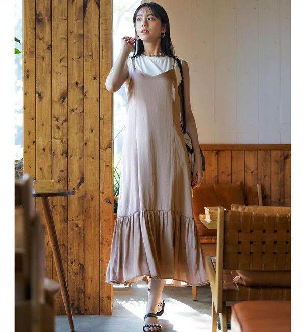 ANY SIS「【貴島明日香さんコラボ・3点セット】メッシュ ニット&times;キャミ ワンピース」|スーツ|