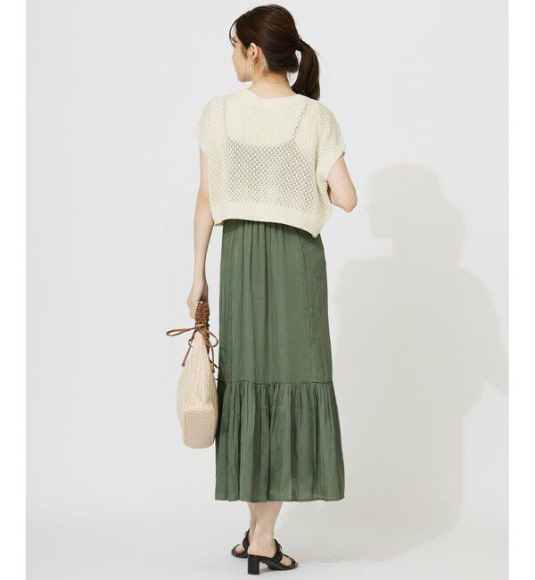 ANY SIS「【貴島明日香さんコラボ・3点セット】メッシュ ニット&times;キャミ ワンピース」|スーツ|