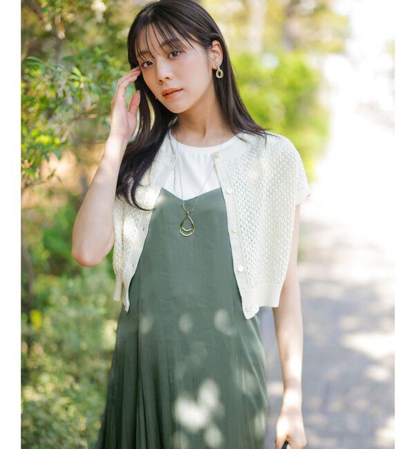 ANY SIS「【貴島明日香さんコラボ・3点セット】メッシュ ニット&times;キャミ ワンピース」|スーツ|