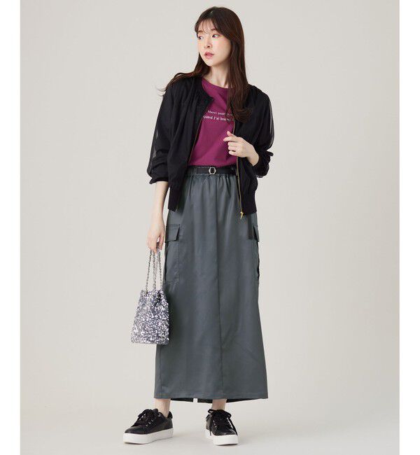 any SiS「【WEB・一部店舗限定】サテンカーゴ スカート」|スカート|