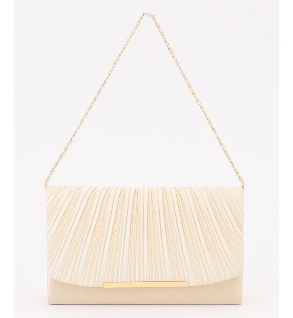 ANY SIS「【2WAY】ギャザープリーツパーティ バッグ」|クラッチバッグ|シャンパン