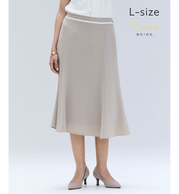 BEIGE,「【洗える・L-size】CINDY / フレアスカート」|スカート|Taupe &times; White