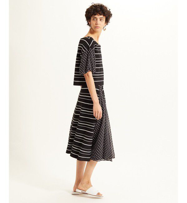 GRACE CONTINENTAL「ドットボーダーニットスカート」|スカート|