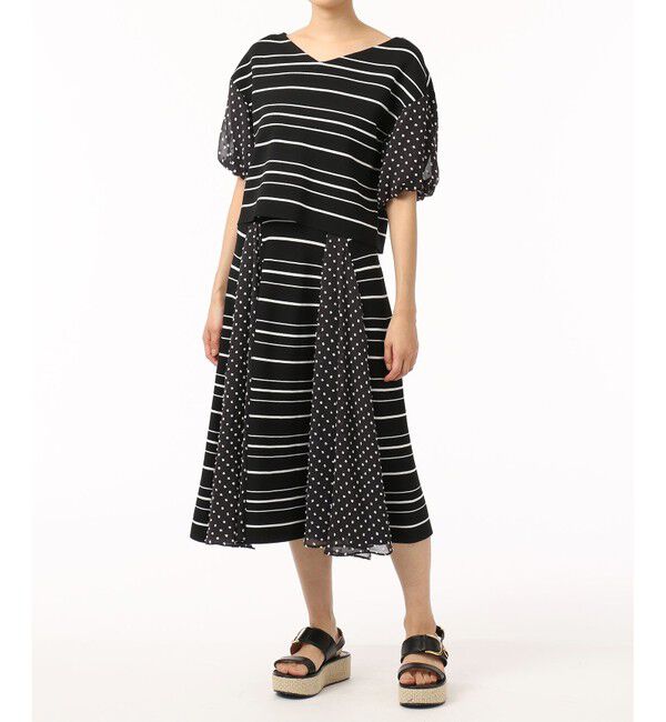 GRACE CONTINENTAL「ドットボーダーニットスカート」|スカート|