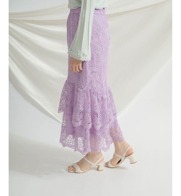 GRACE CONTINENTAL「レースマーメイドスカート」|スカート|ラベンダー