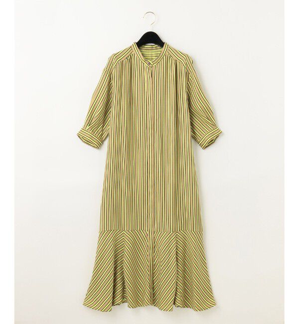  「リネンタッチストライプワンピース」|ワンピース|