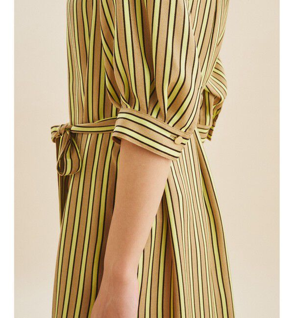  「リネンタッチストライプワンピース」|ワンピース|