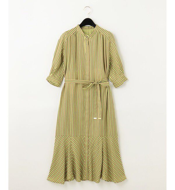  「リネンタッチストライプワンピース」|ワンピース|