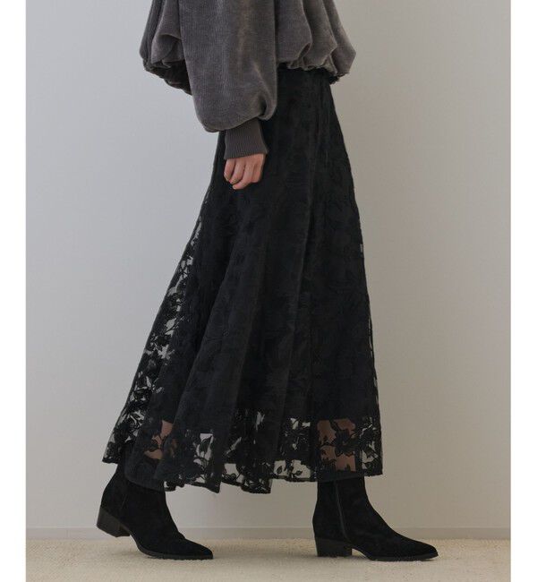 GRACE CONTINENTAL「エンブロイダリーフレアスカート」|スカート|