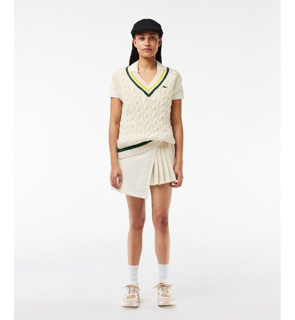 LACOSTE「鹿の子地ラップドレス」|ワンピース|ホワイト