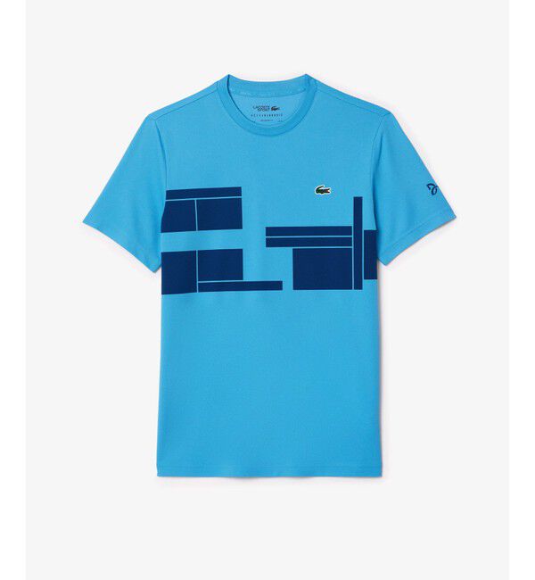 LACOSTE「UPF50＋ UVカット 『ノバク・ジョコビッチ』コートプリント ウルトラドライ 半袖Tシャツ」|Tシャツ・カットソー|