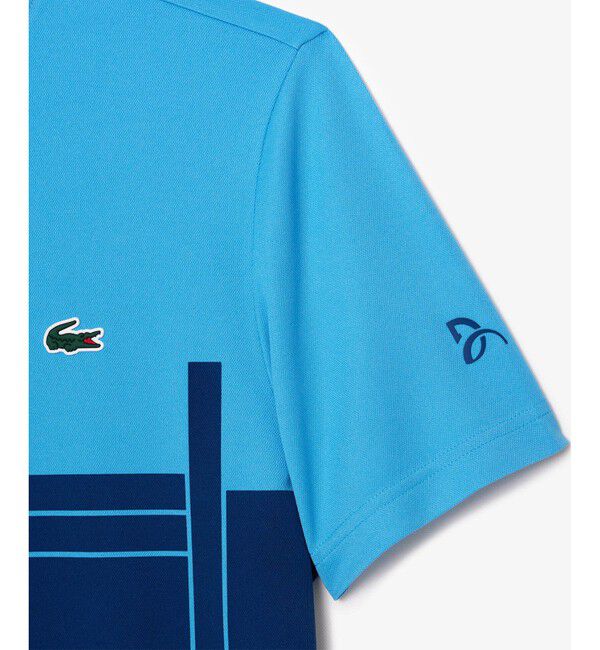 LACOSTE「UPF50＋ UVカット 『ノバク・ジョコビッチ』コートプリント ウルトラドライ 半袖Tシャツ」|Tシャツ・カットソー|