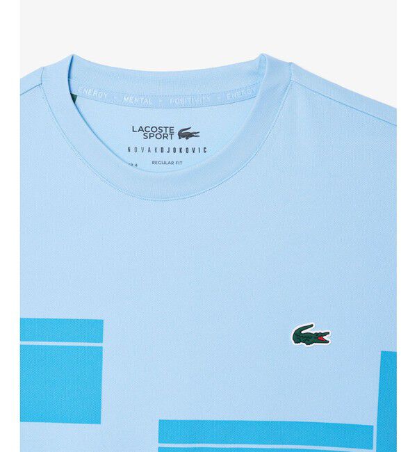 LACOSTE「UPF50＋ UVカット 『ノバク・ジョコビッチ』コートプリント ウルトラドライ 半袖Tシャツ」|Tシャツ・カットソー|