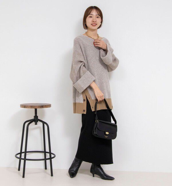 Rie Miller「ロールアップスリーブ両畦プルオーバー」|ニット・セーター|