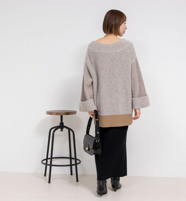 Rie Miller「ロールアップスリーブ両畦プルオーバー」|ニット・セーター|