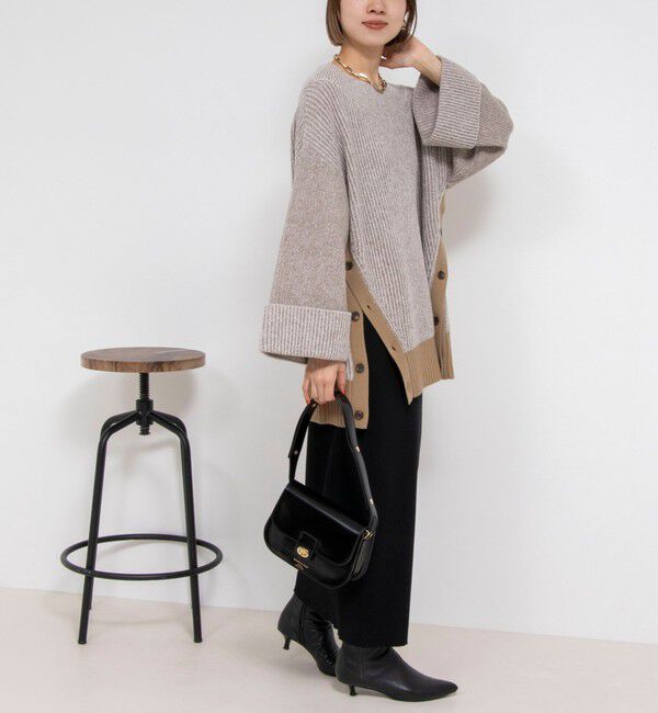 Rie Miller「ロールアップスリーブ両畦プルオーバー」|ニット・セーター|