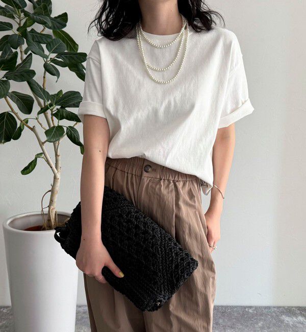 fredy emue「【新色追加！】ベーシッククロップド丈Tシャツ」|Tシャツ・カットソー|オフホワイト