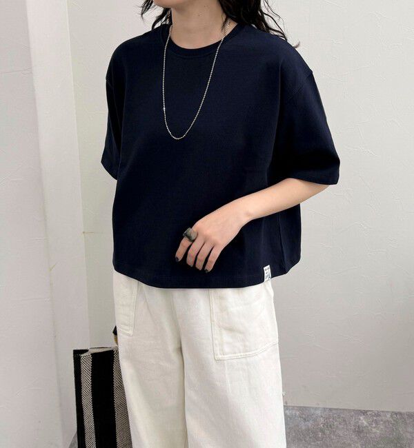 fredy emue「【新色追加！】ベーシッククロップド丈Tシャツ」|Tシャツ・カットソー|ネイビー