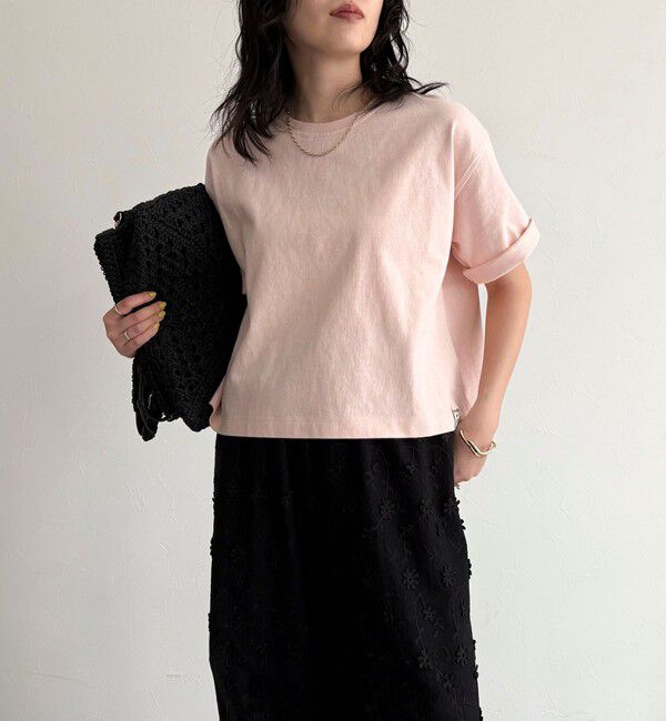 fredy emue「【新色追加！】ベーシッククロップド丈Tシャツ」|Tシャツ・カットソー|ベビーピンク