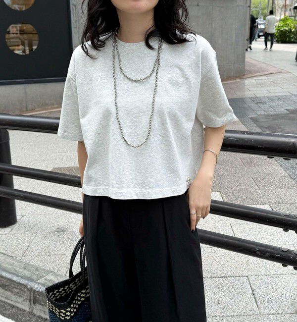 fredy emue「【新色追加！】ベーシッククロップド丈Tシャツ」|Tシャツ・カットソー|ライトグレー