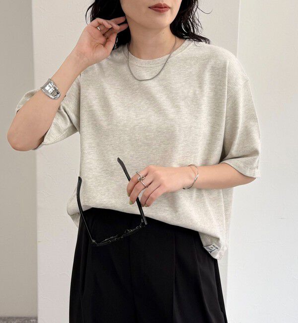 fredy emue「【新色追加！】ベーシッククロップド丈Tシャツ」|Tシャツ・カットソー|グレイッシュベージュ