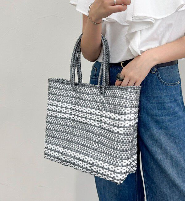 fredy emue「【MoonBird /ムーンバード】柄編みメルカドバッグ M」|かごバッグ|