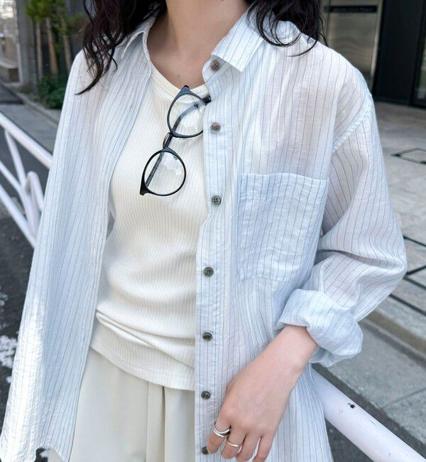 fredy emue「ストライプシアーシャツ」|シャツ・ブラウス|