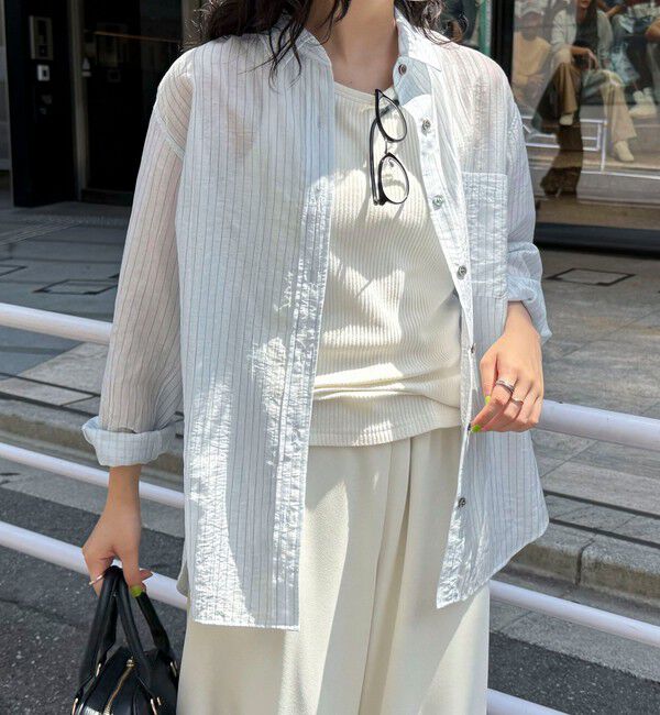 fredy emue「ストライプシアーシャツ」|シャツ・ブラウス|