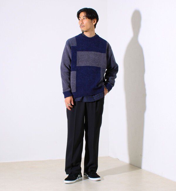 GLOSTER「【GLOSTER/グロスター】モールブロッキング ニットプルオーバー」|ニット・セーター|