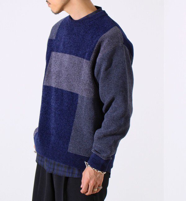 GLOSTER「【GLOSTER/グロスター】モールブロッキング ニットプルオーバー」|ニット・セーター|